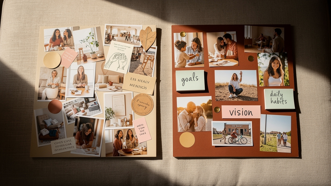 Comparison of unfocused versus intentional vision board designs