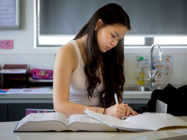 Student writing schedule for stress management